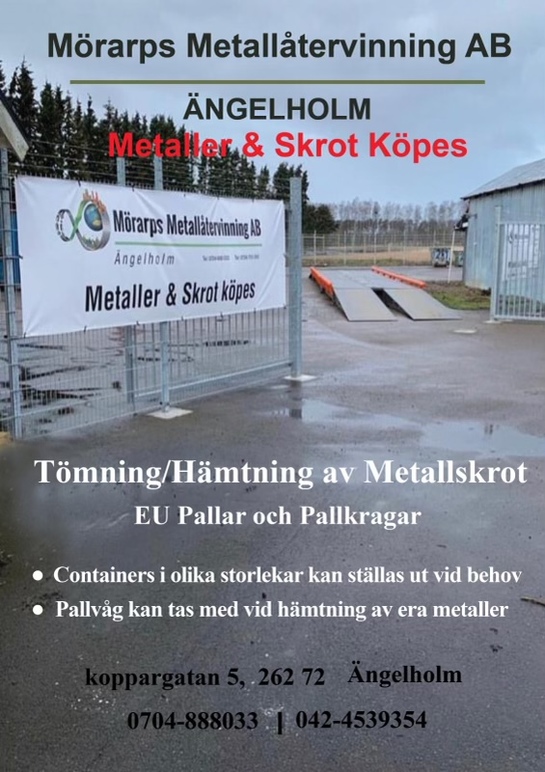 Mörarps Metallåtervinning AB Återvinning, Ängelholm - 1