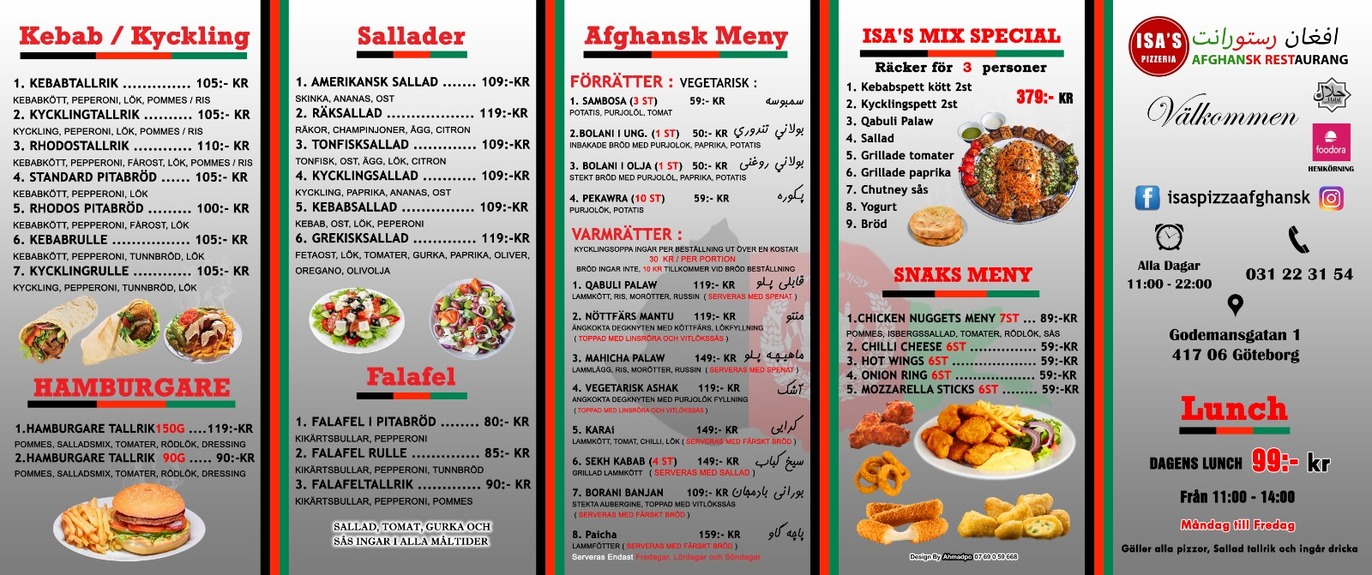 Isa’s pizzeria & Afghansk restaurang Restaurang, Göteborg - 1