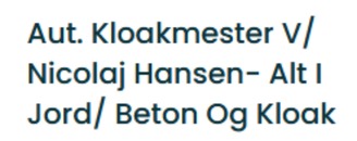 Aut. Kloakmester V/ Nicolaj Hansen- Alt I Jord/ Beton Og Kloak