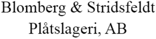Blomberg & Stridsfeldt Plåtslageri, AB logo