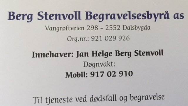 Berg Stenvoll Begravelsesbyrå AS Begravelsesbyrå, Os - 2
