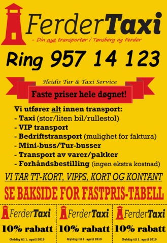 Ferder Taxi As .Tjøme Taxi AsHeidis Tur & Taxi Service AS Taxi, Tønsberg - 2